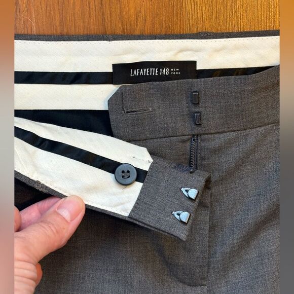 LAFAYETTE 148 Women's Virgin Wool Dress Pant Office Business Workwear‎ Grey 10 - Picture 7 of 14